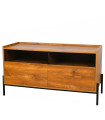 TV Stand Wood and Black Metal 119x40x63cm
