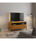 TV Stand Wood and Black Metal 119x40x63cm