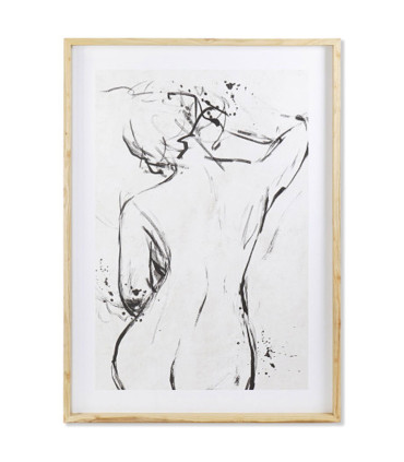 Cadre décoratif bois croquis femme 110x5x157cm
