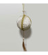Décoration sapin de noël à suspendre boule tissu velours blanc 5x5x9cm