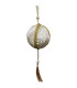 Décoration sapin de noël à suspendre boule tissu velours blanc 5x5x9cm