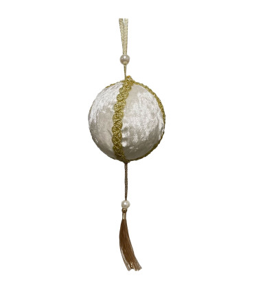 Christmas Tree Decoration white velvet 5x5x9cm