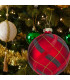 Set de 3 boules de Noël en verre rouge, vert, blanc 10x10cm