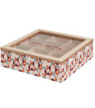 Wood Tea Box 9 Compartments 24x24x7cm