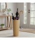 Umbrella Stand Beige Fake leather 26x26x55cm