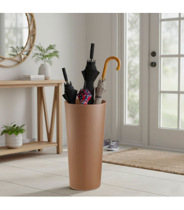 Umbrella Stand brown Fake leather 26x26x55cm