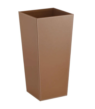 Umbrella Stand brown Fake leather 26x26x55cm