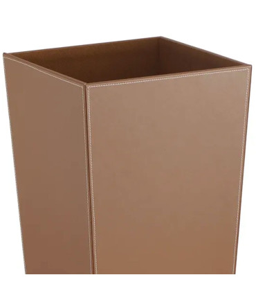 Umbrella Stand brown Fake leather 26x26x55cm