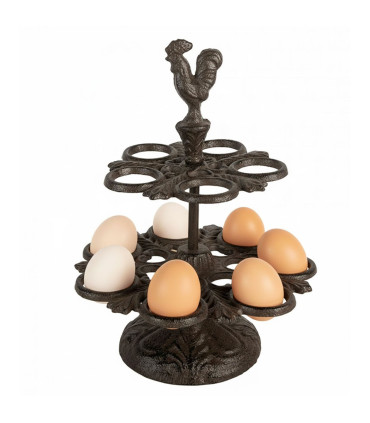 Support à oeufs en métal marron 19x19x24cm