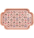 Set de 2 plateaux en bois rose et violet motif fleuri 46x30x5cm