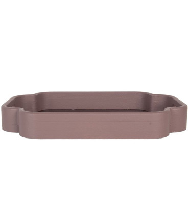 Set de 2 plateaux en bois rose et violet motif fleuri 46x30x5cm
