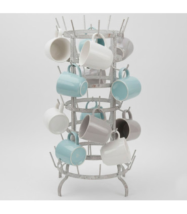 Grey metal mugs holder 37x37x66cm