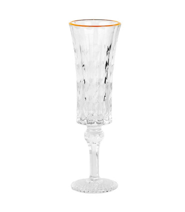 Champagne Flute transparent glass and gold 100ml