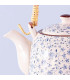 Théière avec filtre en céramique bleue et blanche fleurs 700ml