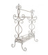 Porte serviette sur pied en fer forgé blanc 65x40x93cm
