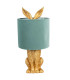 Lampe à poser lapin doré et abat-jour vert 20x20x43cm