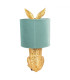 Table lamp gold rabbit and green lampshade 20x20x43cm