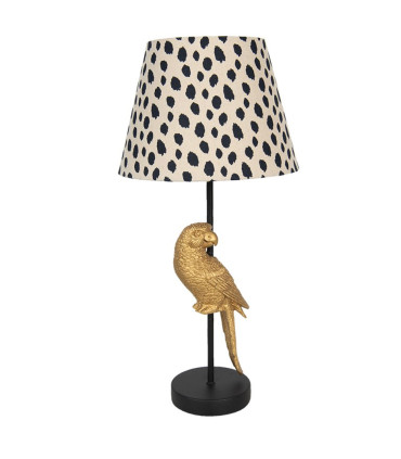 Table lamp black rabbit and beige lampshade 20x20x43cm
