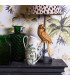 Table lamp black rabbit and beige lampshade 20x20x43cm
