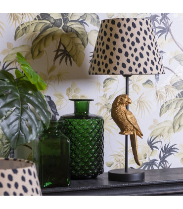 Table lamp black rabbit and beige lampshade 20x20x43cm