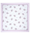 Nappe carrée 100% coton blanc et violet lavande 100x100cm
