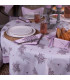 Square tablecloth white and purple 100x100cm