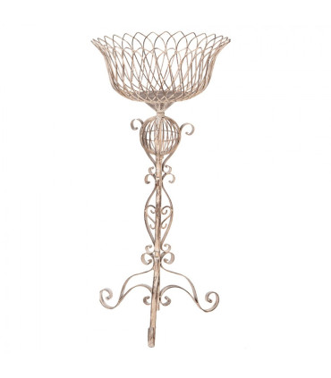 Plant Pot Stand beige metal 39x39x85cm