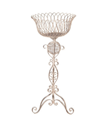Plant Pot Stand beige metal 39x39x85cm