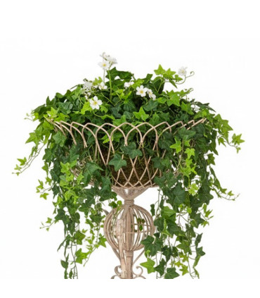 Plant Pot Stand beige metal 39x39x85cm