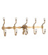 Wall Coat Rack gold metal and ceramic 50x7x17cm