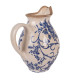 Vase cruche en céramique bleu et blanc 16x12x19cm