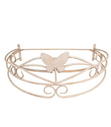 Tringle à ciel de lit en métal beige papillon 66x46x23cm