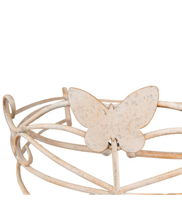 Tringle à ciel de lit en métal beige papillon 66x46x23cm