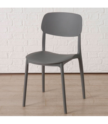 Chair grey plastic 42x40x79cm