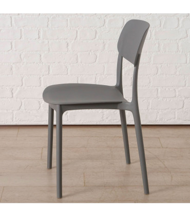 Chair grey plastic 42x40x79cm