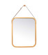 Miroir suspendu bambou + crochet mural 41x33cm