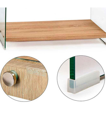 Coffee Table Wood and glass 120x40x76cm