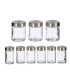 Set de 9 pots à épices en verre et support en métal chromé 19x19x23.5cm