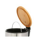 Bathroom bin chrome and bamboo 5L