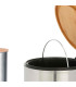 Bathroom bin chrome and bamboo 3L + WC brush