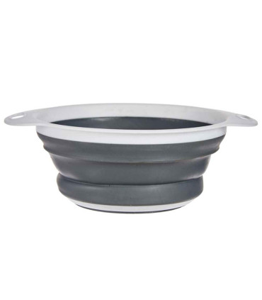 Plastic foldable colander grey and white 24.5x20x9cm
