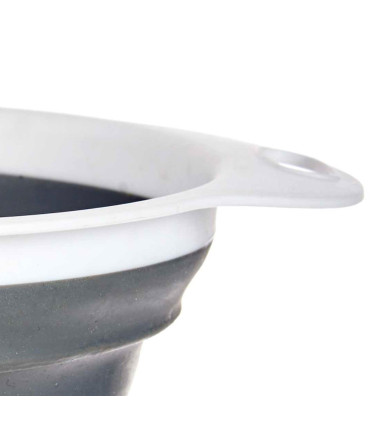 Plastic foldable colander grey and white 24.5x20x9cm