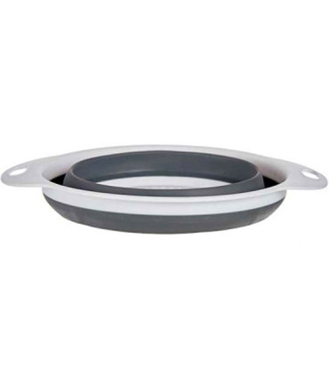 Plastic foldable colander grey and white 24.5x20x9cm
