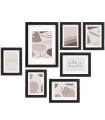 Set of 7 Photo Frames black wood