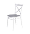 Chaise en plastique blanc et gris 51x42x85cm