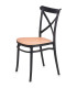 Chaise en plastique noir et beige 51x42x85cm