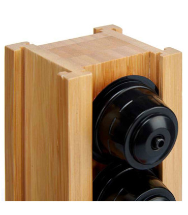 Porte capsules rotatif en bambou pour grandes capsules 11x11x30.5cm