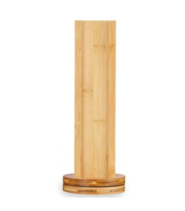 Porte capsules rotatif en bambou pour grandes capsules 11x11x30.5cm