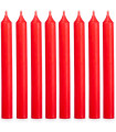 Set de 8 bougies pour chandelier rouges longues 2x2x20cm