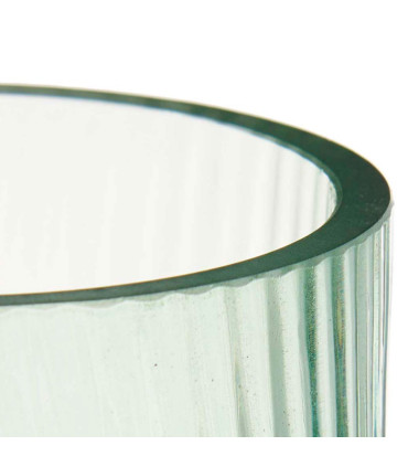 Design Vase green glass 10.5x10.5x17.5cm